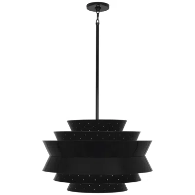 Robert Abbey Pierce 23" Perforated Metal Piano Black Modern Pendant