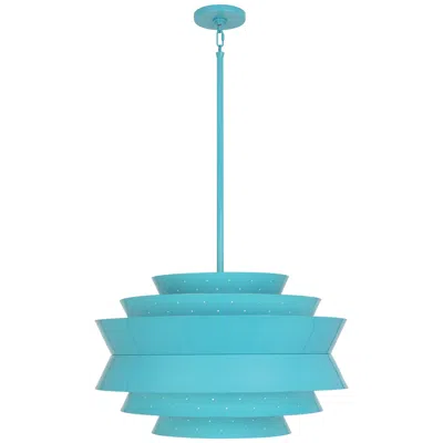Robert Abbey Pierce 23" Perforated Robin's Egg Blue Modern Pendant