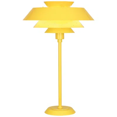 Robert Abbey Pierce Canary Yellow Gloss Metal Table Lamp