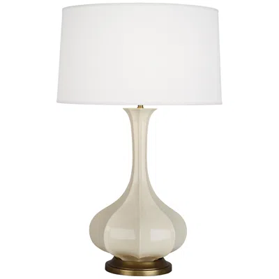 Robert Abbey Pike 32" Brass And Bone White Ceramic Table Lamp