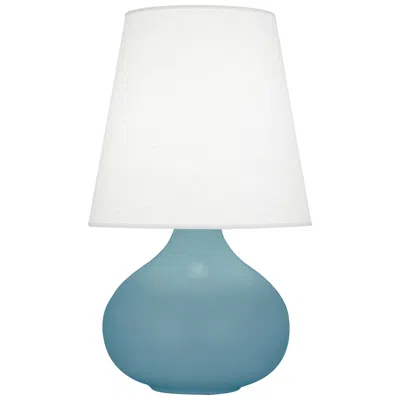 Robert Abbey Pike 32" White Shade Matte Steel Blue Ceramic Table Lamp