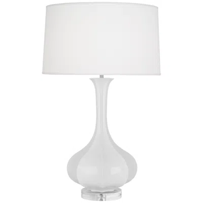 Robert Abbey , Pike, Daisy Glazed Ceramic With Lucite Base, Table Lamp