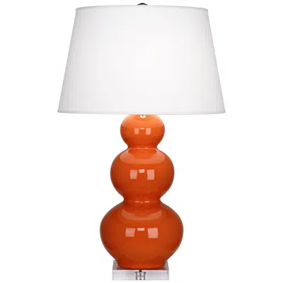 Robert Abbey Pumpkin Triple Gourd Ceramic Buffet Lamp