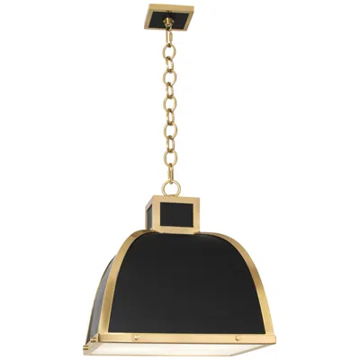 Robert Abbey Ranger 17 1/2"w Black And Brass Pendant Light