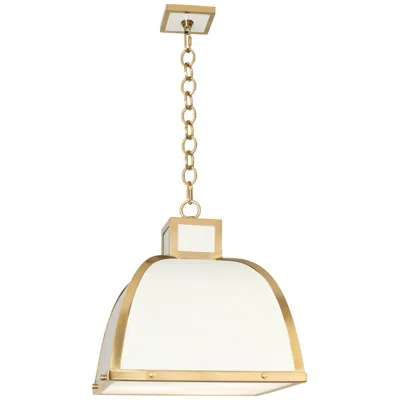 Robert Abbey Ranger 17 1/2"w White And Brass Pendant Light