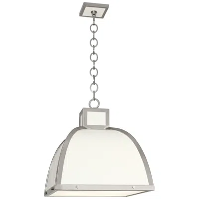 Robert Abbey Ranger 17 1/2"w White And Nickel Pendant Light