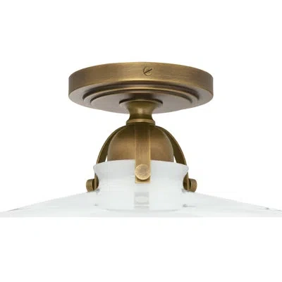 Robert Abbey Rico Espinet Arial 1 - Light Simple Cone Semi Flush Mount In Warm Brass