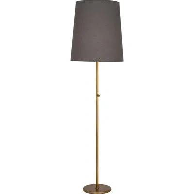 Robert Abbey Rico Espinet Buster 79.5" Floor Lamp In Smoke Gray,aged Brass