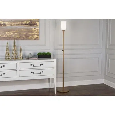 Robert Abbey Rico Espinet Nina 71" Torchiere Floor Lamp In Aged Brass