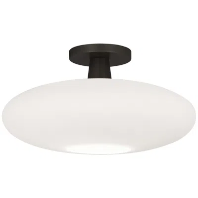 Robert Abbey Rico Espinet Ovo 15" Wide Deep Patina Bronze Flush Mount In White