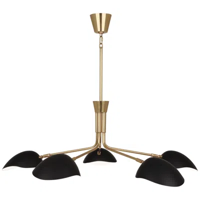 Robert Abbey Rico Espinet Racer 50" Wide Modern Brass 5-light Chandelier