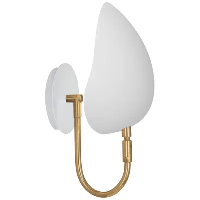 Robert Abbey Rico Espinet Racer Wall Sconce Brass With White Adjustable Shade