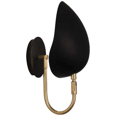 Robert Abbey Rico Espinet Racer Wall Sconce Brass W/matte Black Adjustable Shade