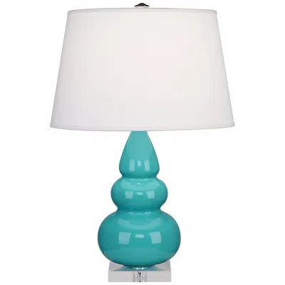 Robert Abbey Robin Egg Blue Triple Gourd Ceramic Table Lamp