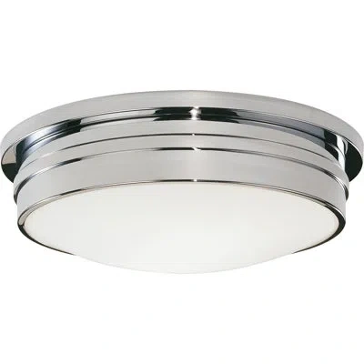 Robert Abbey Roderick 3 - Light 15.75" Simple Drum Flush Mount In Polished Chrome