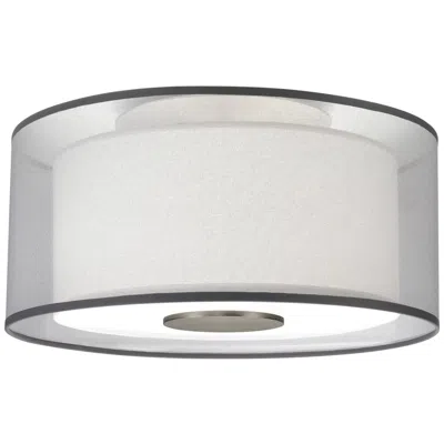 Robert Abbey Saturina 17.5" Flushmount  Stainless Finish W/silver Transparent Shade