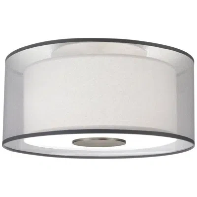 Robert Abbey Saturnia 2 - Light 17.5'' Shaded Drum Semi Flush Mount In Stainless Steel