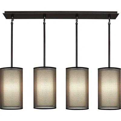 Robert Abbey Saturnia 4 - Light Kitchen Island Linear Pendant In Deep Patina Bronze