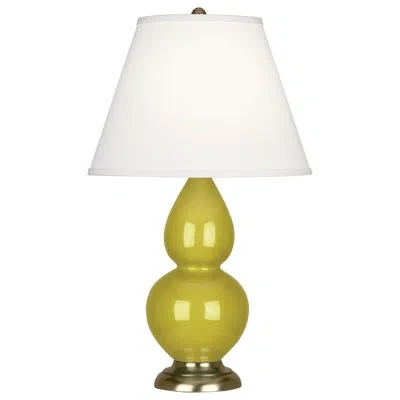 Robert Abbey Small Double Gourd 22.75" Table Lamp In Citron,antique Brass