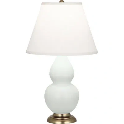 Robert Abbey Small Double Gourd Accent Lamp In Antique Brass,matte Celadon