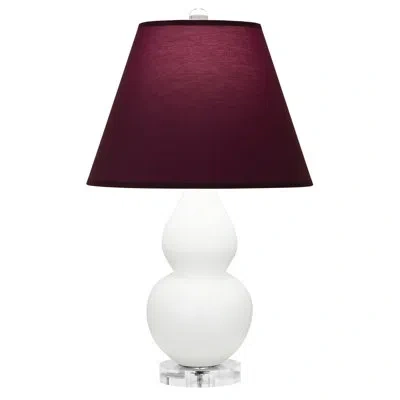 Robert Abbey Small Double Gourd Accent Lamp - Ash, Lucite - With Lining Shade In Pearl,matte White