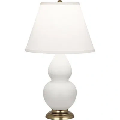 Robert Abbey Small Double Gourd Accent Lamp In Matte White,brass,pearl