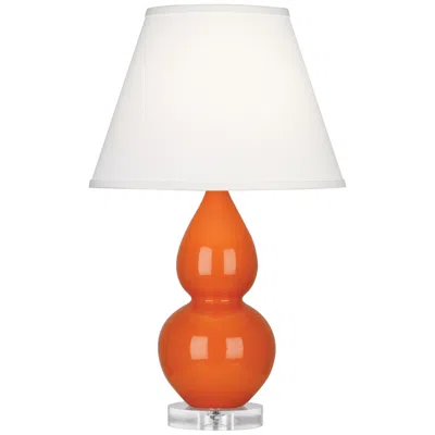 Robert Abbey Small Double Gourd Pumpkin Glazed Ceramic Accent Table Lamp