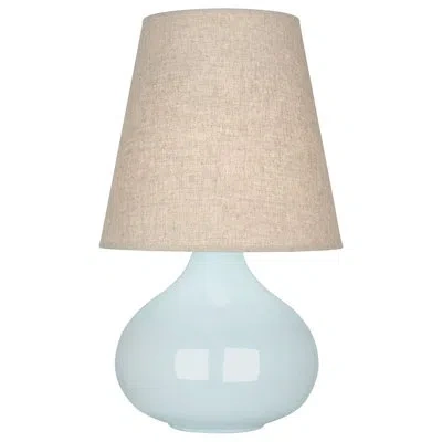 Robert Abbey Small June Accent Lamp In Baby Blue,buff Linen