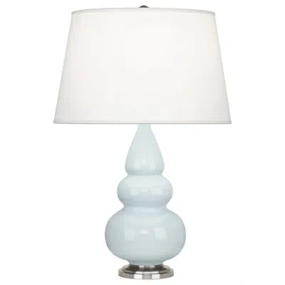 Robert Abbey Small Triple Gourd 24.5" Table Lamp In Baby Blue And Antique Silver Base