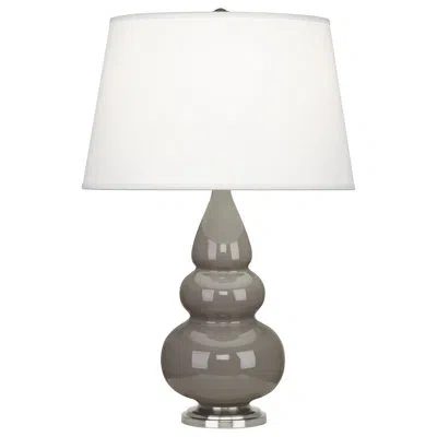 Robert Abbey Small Triple Gourd 24.5" Table Lamp In Smoky Taupe,antique Silver