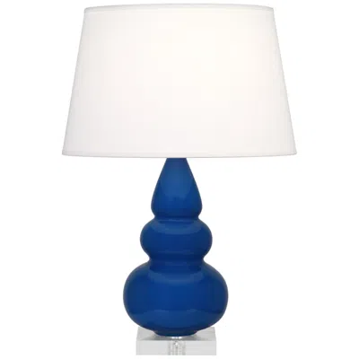 Robert Abbey , Small Triple Gourd, Cobalt Ceramic, Lucite,  Accent Lamp