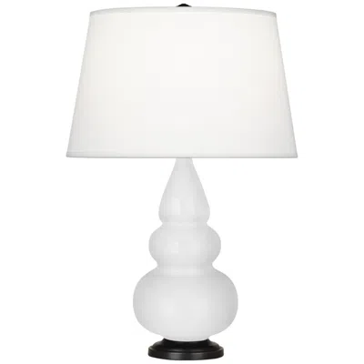Robert Abbey , Small Triple Gourd, Daisy Ceramic, Bronze, Accent Lamp