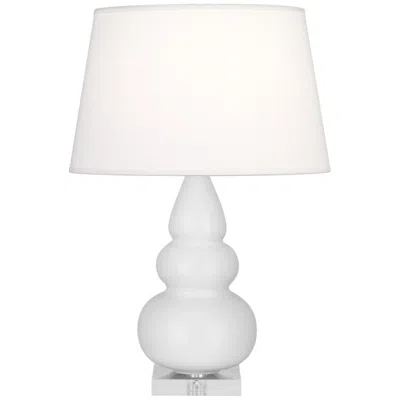 Robert Abbey , Small Triple Gourd, Daisy Ceramic, Lucite, Accent Lamp