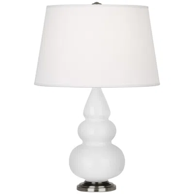 Robert Abbey , Small Triple Gourd, Daisy Ceramic, Silver, Accent Lamp