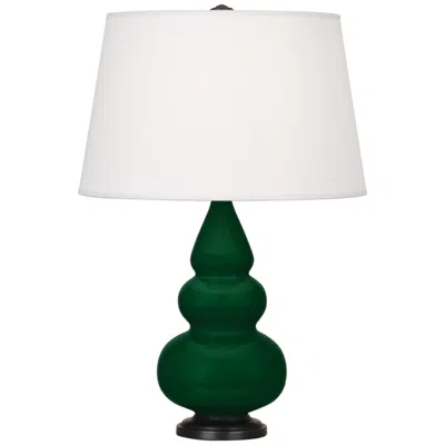 Robert Abbey , Small Triple Gourd, Jungle, Ceramic , Bronze, Accent Lamp