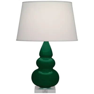 Robert Abbey , Small Triple Gourd, Jungle Ceramic, Lucite, Accent Lamp