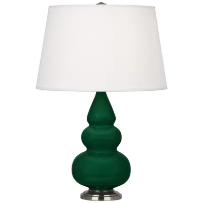 Robert Abbey , Small Triple Gourd, Jungle Ceramic, Silver, Accent Lamp