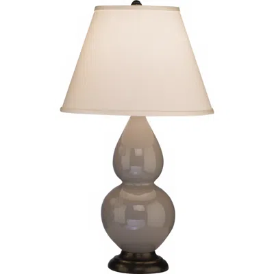 Robert Abbey Taupe And Bronze Double Gourd Ceramic Table Lamp