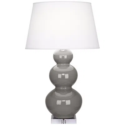 Robert Abbey Taupe Triple Gourd Ceramic Table Lamp