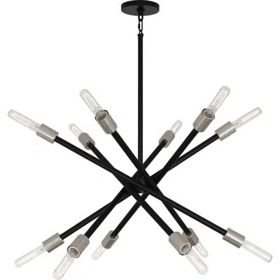 Robert Abbey Thatcher Chandelier In Polished Nickel,matte Black