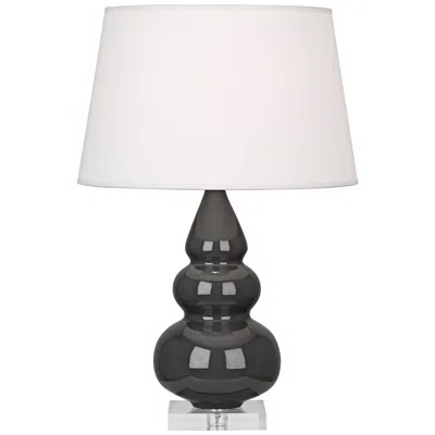 Robert Abbey Triple Gourd 24" Ash Black Ceramic Table Lamp