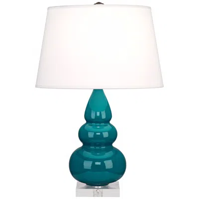 Robert Abbey Triple Gourd 24" Peacock Blue Ceramic Table Lamp