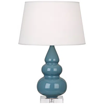 Robert Abbey Triple Gourd 24" Steel Blue Ceramic Table Lamp