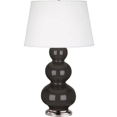 Robert Abbey Triple Gourd 32.75" Table Lamp In Coffee,silver