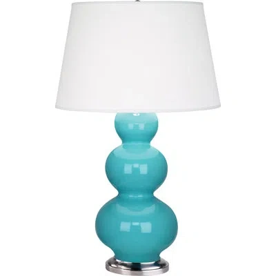 Robert Abbey Triple Gourd 32.75" Table Lamp In Egg Blue,lucite
