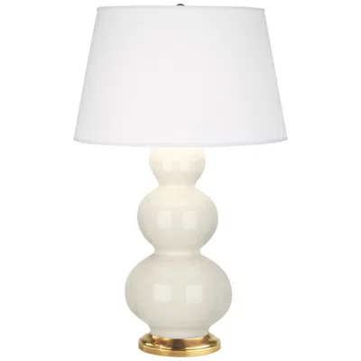 Robert Abbey Triple Gourd Bone Glazed Ceramic Table Lamp