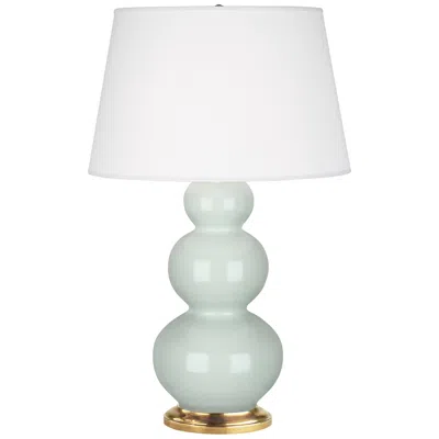 Robert Abbey Triple Gourd Celadon Ceramic Table Lamp