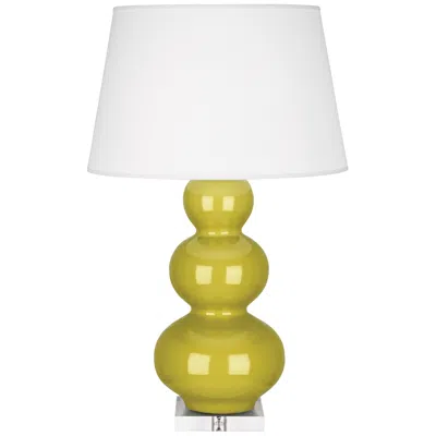 Robert Abbey Triple Gourd Citron Ceramic Buffet Lamp