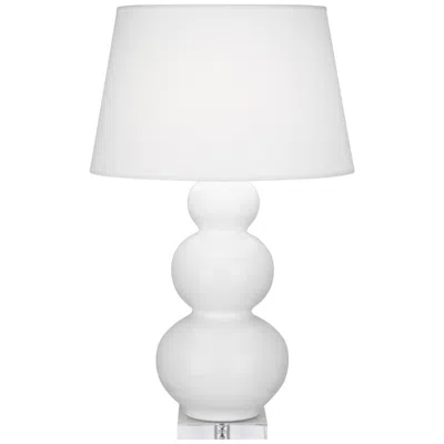 Robert Abbey , Triple Gourd, Daisy Glazed Ceramic, Lucite Base, Table Lamp