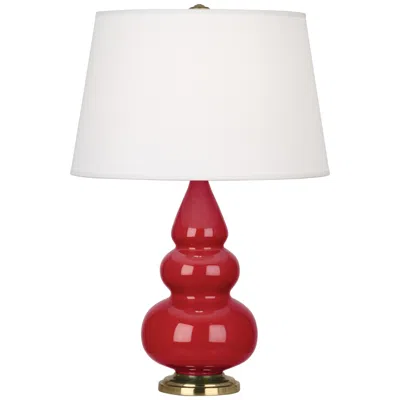 Robert Abbey Triple Gourd Ruby Red Glazed Table Lamp